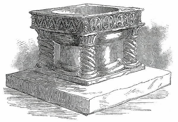 New Font for Easton Church, near Winchester, 1850. Creator: Unknown