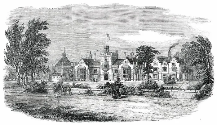 Framed Print : The New Free Grammar and Commercial School at Loughborough, 1850. Creator: Unknown Framed Print : The New Free Grammar and Commercial School at Loughborough, 1850. Creator: Unknown