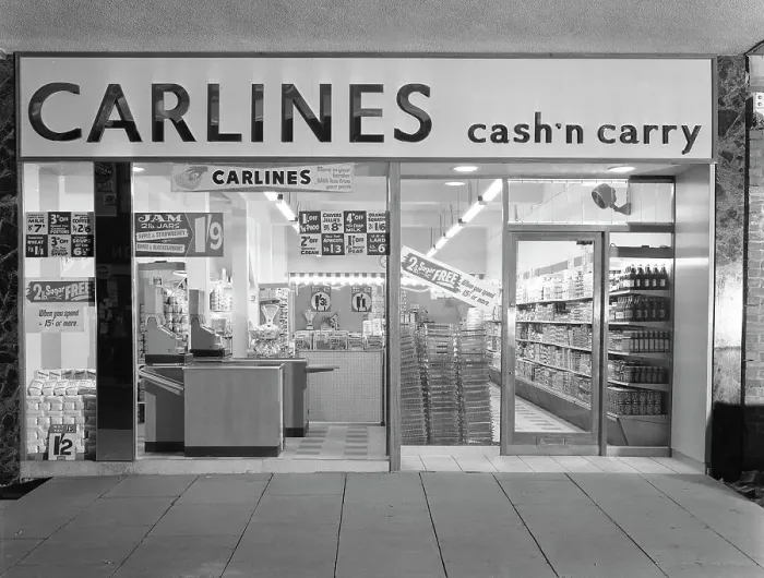 Framed Print : The new generation of cash and carry, Goldthorpe, South Yorkshire, 1960 Framed Print : The new generation of cash and carry, Goldthorpe, South Yorkshire, 1960