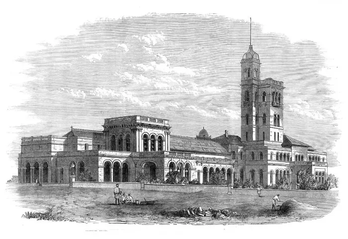 Framed Print : New Government House at Gunesh Khind, Poonah, Bombay, 1870. Creator: Unknown Framed Print : New Government House at Gunesh Khind, Poonah, Bombay, 1870. Creator: Unknown