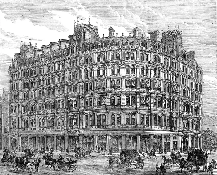 Framed Print : The new Grand Hotel, Charing-Cross (on the site of Northumberland House), 1880. Creator: Unknown