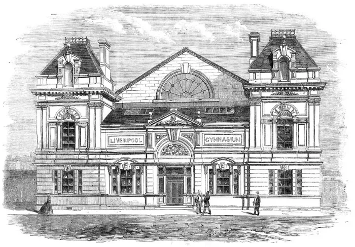 Framed Print : The new Gymnasium in Myrtle-Street, Liverpool, 1865. Creator: Unknown Framed Print : The new Gymnasium in Myrtle-Street, Liverpool, 1865. Creator: Unknown