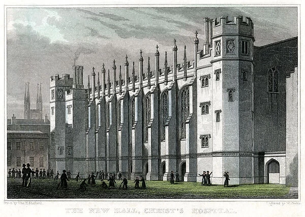 The New Hall, Christs Hospital, London, 1828. Artist: William Deeble
