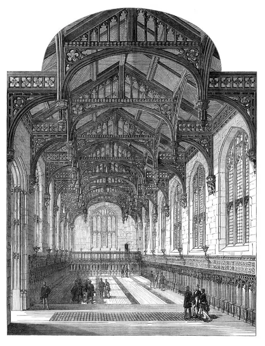 Framed Print : The New Hall of the Inner Temple, 1870. Creator: Unknown Framed Print : The New Hall of the Inner Temple, 1870. Creator: Unknown