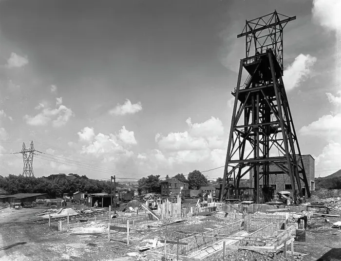 Framed Print : The new headgear at Kilnhurst colliery, South Yorkshire, 1957. Artist: Michael Walters Framed Print : The new headgear at Kilnhurst colliery, South Yorkshire, 1957. Artist: Michael Walters
