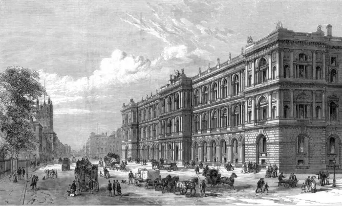 Framed Print : The new Home and Colonial offices, Parliament Street, Westminster, London, 1875 Framed Print : The new Home and Colonial offices, Parliament Street, Westminster, London, 1875