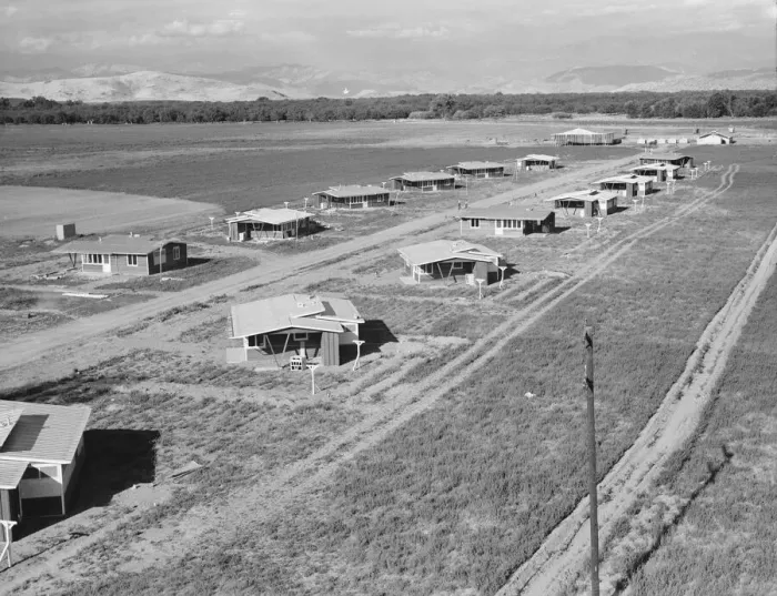 Framed Print : New homes for families on the Mineral King cooperative farms, Tulare County, California, 1939. Creator: Dorothea Lange Framed Print : New homes for families on the Mineral King cooperative farms, Tulare County, California, 1939. Creator: Dorothea Lange