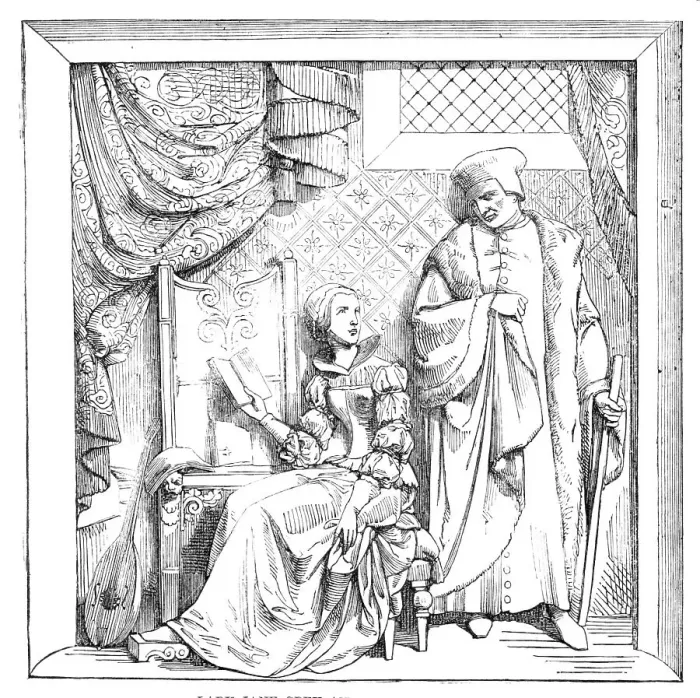 Framed Print : The New Houses of Parliament - Bas-reliefs in the Prince's Chamber - Lady Jane Grey and... 1857. Creator: Unknown Framed Print : The New Houses of Parliament - Bas-reliefs in the Prince's Chamber - Lady Jane Grey and... 1857. Creator: Unknown