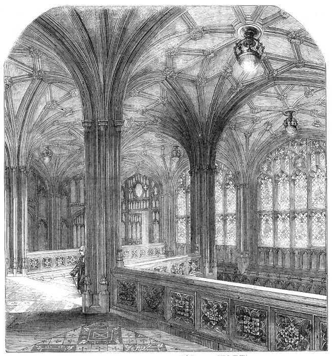 Framed Print : The New Houses of Parliament: The Peers Staircase, 1857. Creator: Unknown Framed Print : The New Houses of Parliament: The Peers Staircase, 1857. Creator: Unknown