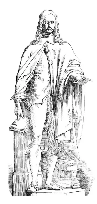 Framed Print : The New Houses of Parliament - Statue of Selden, 1854. Creator: Unknown Framed Print : The New Houses of Parliament - Statue of Selden, 1854. Creator: Unknown