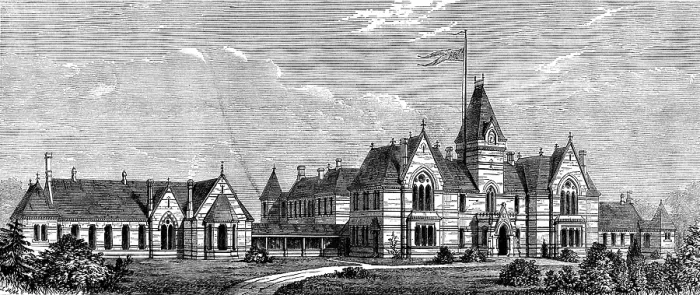 Framed Print : The new Infirmary at Wigan, 1873. Creator: Unknown Framed Print : The new Infirmary at Wigan, 1873. Creator: Unknown