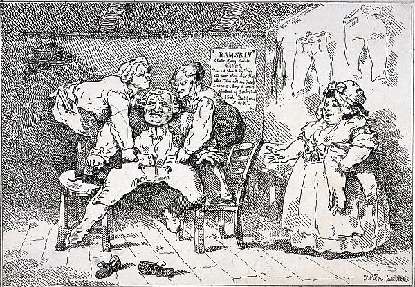New invented elastic breeches, 1784. Artist: John Nixon