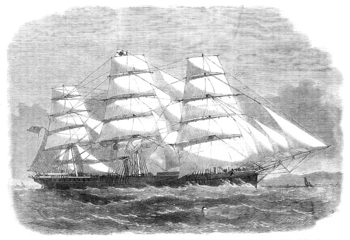Framed Print : The new iron screw steam-ship London, built for the Australian trade…, 1864. Creator: Smyth Framed Print : The new iron screw steam-ship London, built for the Australian trade…, 1864. Creator: Smyth