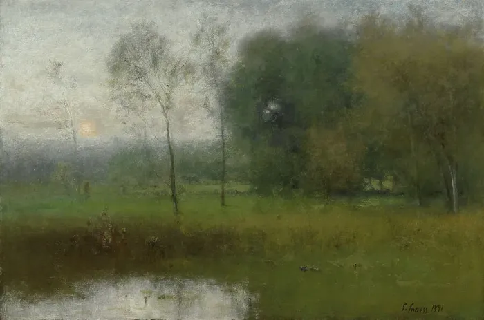 Framed Print : New Jersey Landscape, 1891. Creator: George Inness Framed Print : New Jersey Landscape, 1891. Creator: George Inness