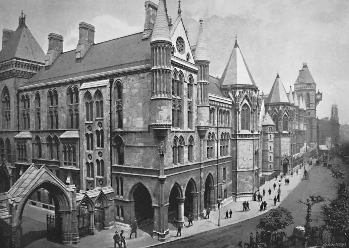 Framed Print : The New Law Courts, London, c1896. Artist: Valentine & Sons Framed Print : The New Law Courts, London, c1896. Artist: Valentine & Sons
