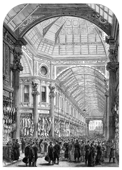 Framed Print : New Leadenhall Market: interior, 1881. Creator: Unknown Framed Print : New Leadenhall Market: interior, 1881. Creator: Unknown