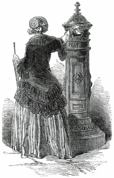 Framed Print : New Letter-Box, at Paris, 1850. Creator: Unknown Framed Print : New Letter-Box, at Paris, 1850. Creator: Unknown