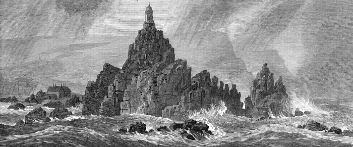 Framed Print : New lighthouse, Corbiere Rocks, Jersey, 1874. Creator: Unknown Framed Print : New lighthouse, Corbiere Rocks, Jersey, 1874. Creator: Unknown