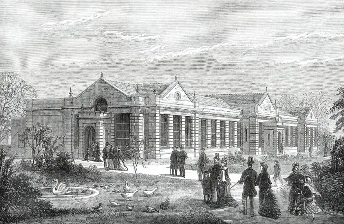 Framed Print : The New Lion-House, Zoological Society's Gardens, 1876. Creator: Unknown Framed Print : The New Lion-House, Zoological Society's Gardens, 1876. Creator: Unknown