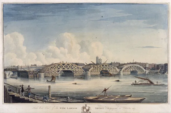 Framed Print : New London Bridge, London, 1827. Artist: G Yates Framed Print : New London Bridge, London, 1827. Artist: G Yates