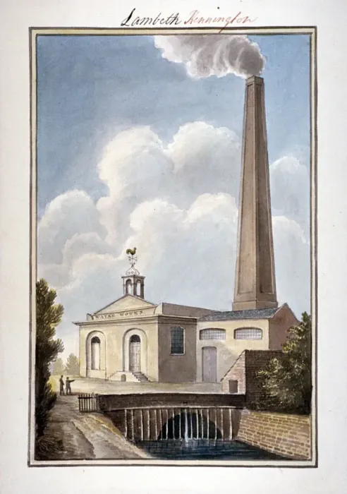 Framed Print : New London Waterworks, Vauxhall, Lambeth, London, 1825. Artist: G Yates Framed Print : New London Waterworks, Vauxhall, Lambeth, London, 1825. Artist: G Yates