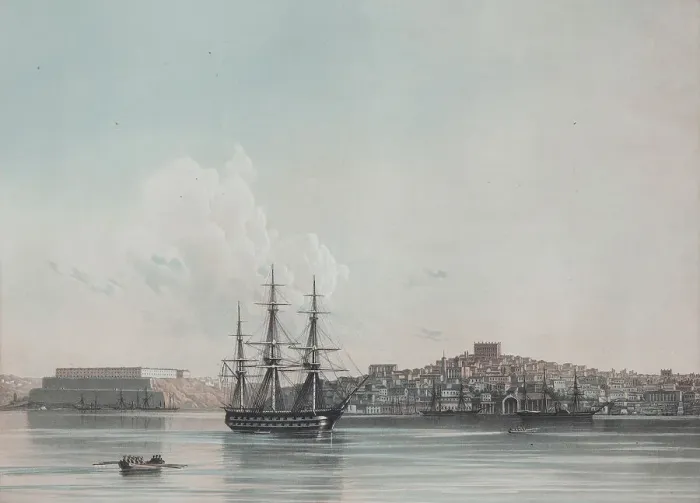 Framed Print : New Marine Barracks and Inner Harbor of Sevastopol, 1850s. Artist: Aivazovsky, Ivan Konstantinovich (1817-1900) Framed Print : New Marine Barracks and Inner Harbor of Sevastopol, 1850s. Artist: Aivazovsky, Ivan Konstantinovich (1817-1900)