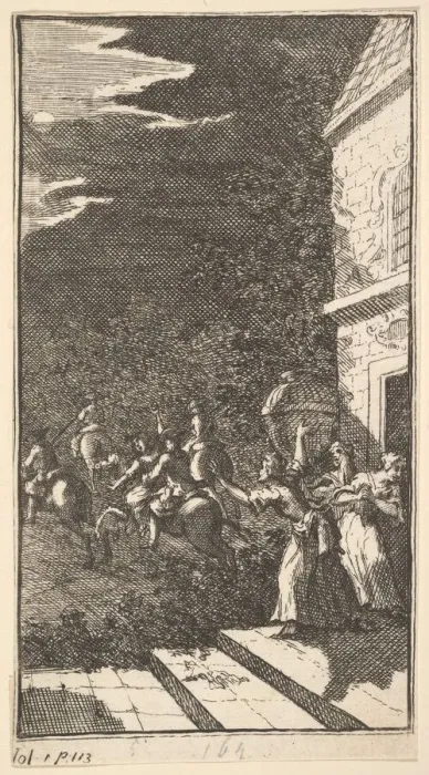 Framed Print : The New Metamorphosis, Plate 3: The Bandits Abduct Camilla, 1724 Framed Print : The New Metamorphosis, Plate 3: The Bandits Abduct Camilla, 1724