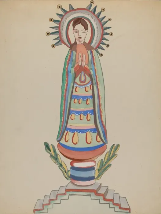 Framed Print : New Mexico, Bulto, Polychromed Wooden Figure, 1935 / 1942. Creator: E. Boyd Framed Print : New Mexico, Bulto, Polychromed Wooden Figure, 1935 / 1942. Creator: E. Boyd
