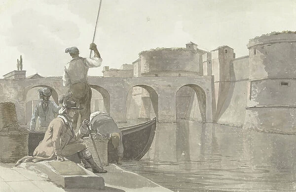 New moat of the fortifications in Taranto, 1778. Creator: Louis Ducros