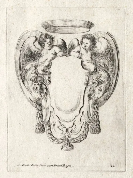 Framed Print : New Model for a Cartouche, 1647. Creator: Stefano Della Bella (Italian, 1610-1664) Framed Print : New Model for a Cartouche, 1647. Creator: Stefano Della Bella (Italian, 1610-1664)