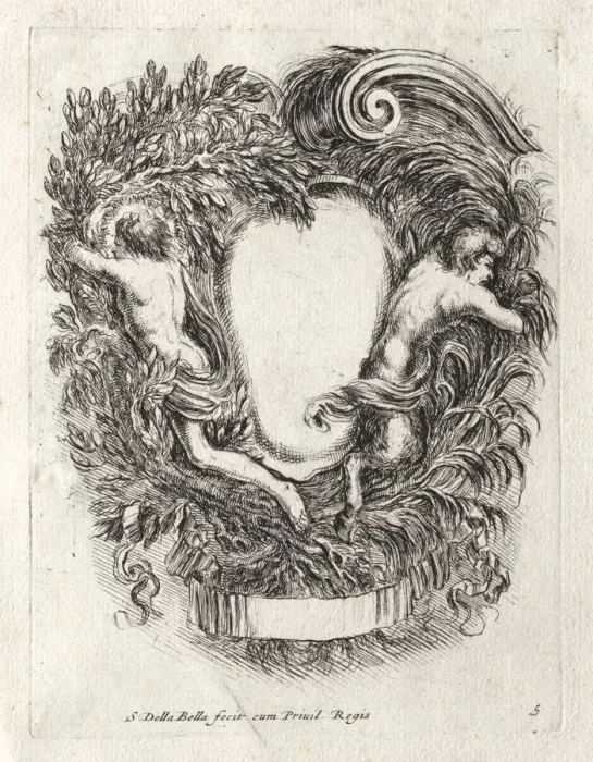 Framed Print : New Model for a Cartouche, 1647. Creator: Stefano Della Bella (Italian, 1610-1664) Framed Print : New Model for a Cartouche, 1647. Creator: Stefano Della Bella (Italian, 1610-1664)