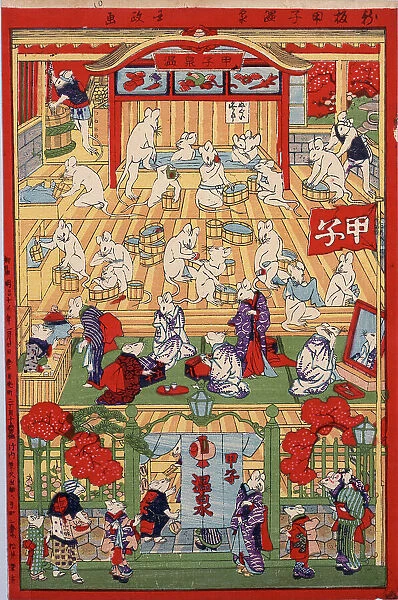 New: The mouse bath, 1882. Creator: Kunisada III (Kunimasa IV), Utagawa (1848-1920)