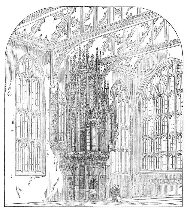 Framed Print : New organ for St. Mary's Church, Nottingham, 1871. Creator: Unknown Framed Print : New organ for St. Mary's Church, Nottingham, 1871. Creator: Unknown