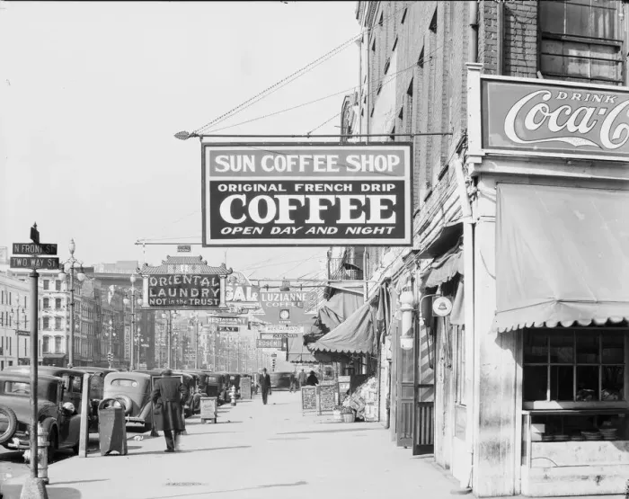Framed Print : New Orleans downtown street, Louisiana, 1936. Creator: Walker Evans Framed Print : New Orleans downtown street, Louisiana, 1936. Creator: Walker Evans
