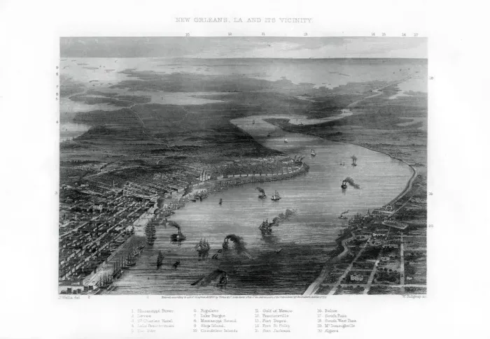 Framed Print : New Orleans, Louisiana and its vicinity, 1862-1867. Artist: W Ridgway Framed Print : New Orleans, Louisiana and its vicinity, 1862-1867. Artist: W Ridgway