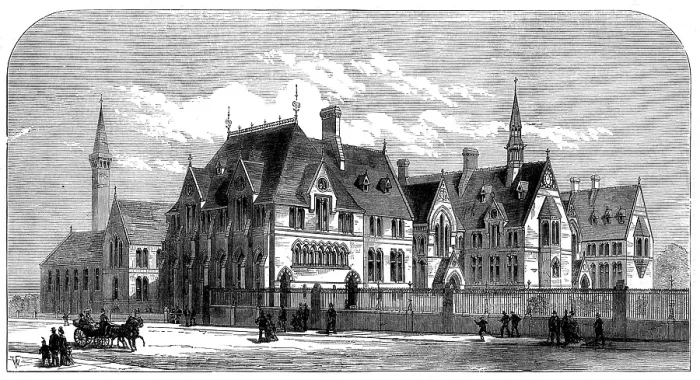 Framed Print : New Owens College, Manchester, 1873. Creator: Unknown Framed Print : New Owens College, Manchester, 1873. Creator: Unknown