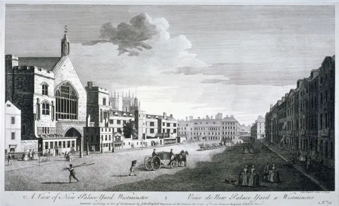 Framed Print : New Palace Yard, Palace of Westminster, London, c1750. Artist: John Boydell Framed Print : New Palace Yard, Palace of Westminster, London, c1750. Artist: John Boydell
