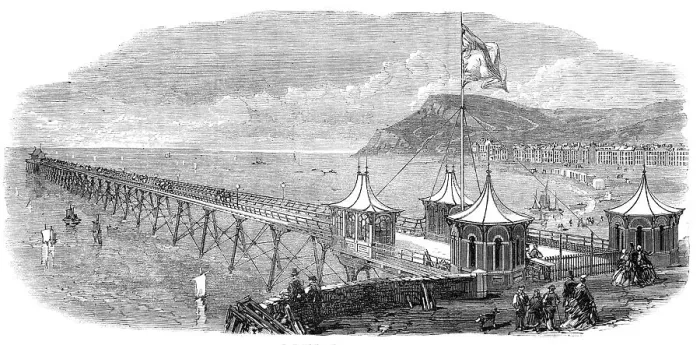 Framed Print : The new pier at Aberystwith, 1865. Creator: Unknown Framed Print : The new pier at Aberystwith, 1865. Creator: Unknown