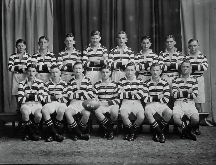 Framed Print : New Plymouth Boys High School Fourth Fifteen rugby team, 1931. Creator: William Oakley Framed Print : New Plymouth Boys High School Fourth Fifteen rugby team, 1931. Creator: William Oakley