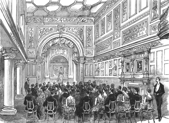 Framed Print : The new quarters of the Lyric Club, Coventry Street, W. The Theatre, 1888. Creator: Unknown Framed Print : The new quarters of the Lyric Club, Coventry Street, W. The Theatre, 1888. Creator: Unknown