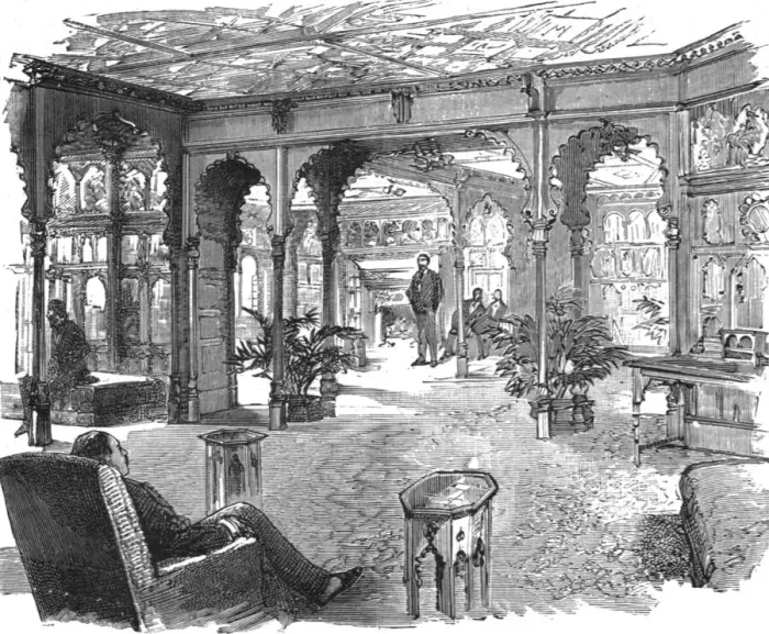 Framed Print : The new quarters of the Lyric Club, Coventry Street, W. The Smoking Room, 1888. Creator: Unknown Framed Print : The new quarters of the Lyric Club, Coventry Street, W. The Smoking Room, 1888. Creator: Unknown