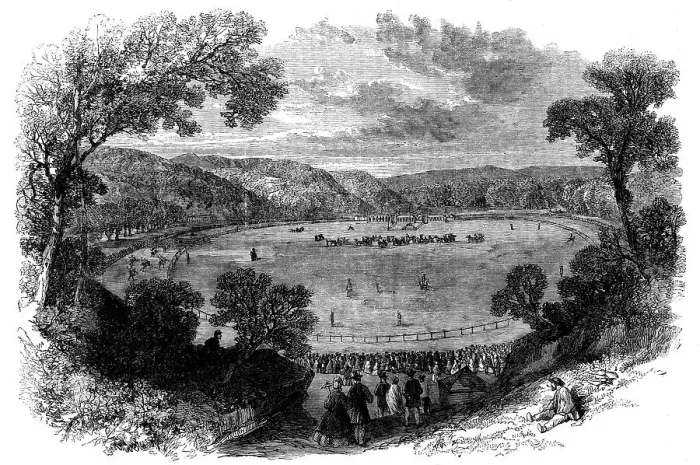 Framed Print : The new racecourse at Fontainebleau, 1862. Creator: Unknown Framed Print : The new racecourse at Fontainebleau, 1862. Creator: Unknown