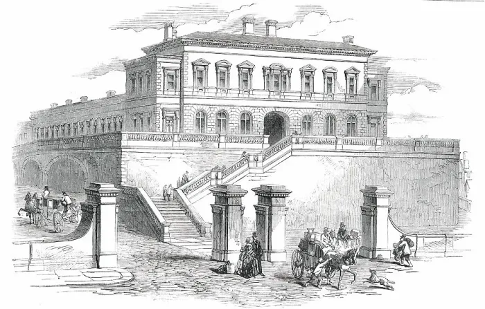Framed Print : New Railway Station in Tithebarn-Street, Liverpool, 1850. Creator: Unknown Framed Print : New Railway Station in Tithebarn-Street, Liverpool, 1850. Creator: Unknown