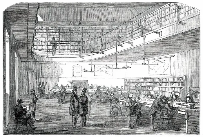 Framed Print : New Reading-Room at the Bank of England, opened on Wednesday, 1850. Creator: Unknown Framed Print : New Reading-Room at the Bank of England, opened on Wednesday, 1850. Creator: Unknown