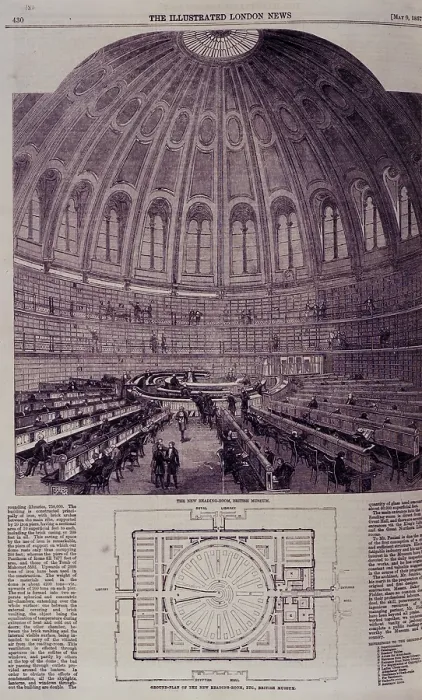 Framed Print : The new Reading Room, British Museum, 1857. Creator: Unknown Framed Print : The new Reading Room, British Museum, 1857. Creator: Unknown