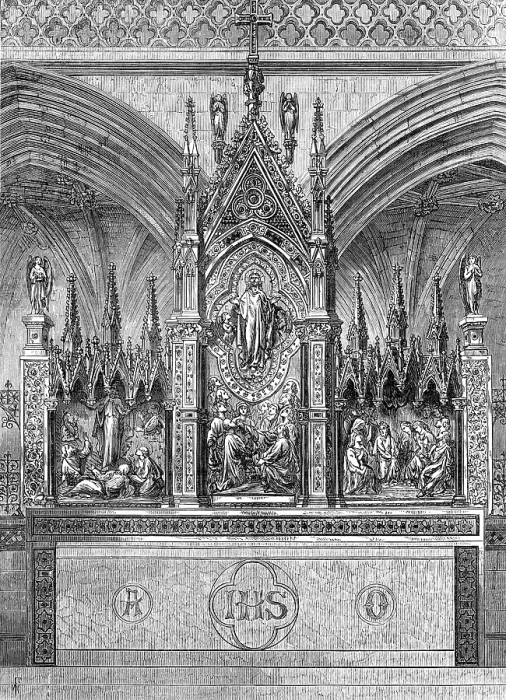 Framed Print : The new reredos in Exeter Cathedral, 1874. Creator: Unknown Framed Print : The new reredos in Exeter Cathedral, 1874. Creator: Unknown