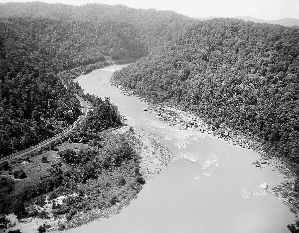 New River canyon, W. Va. from Hawk's Nest, c.between 1910 and 1920. Creator: Unknown