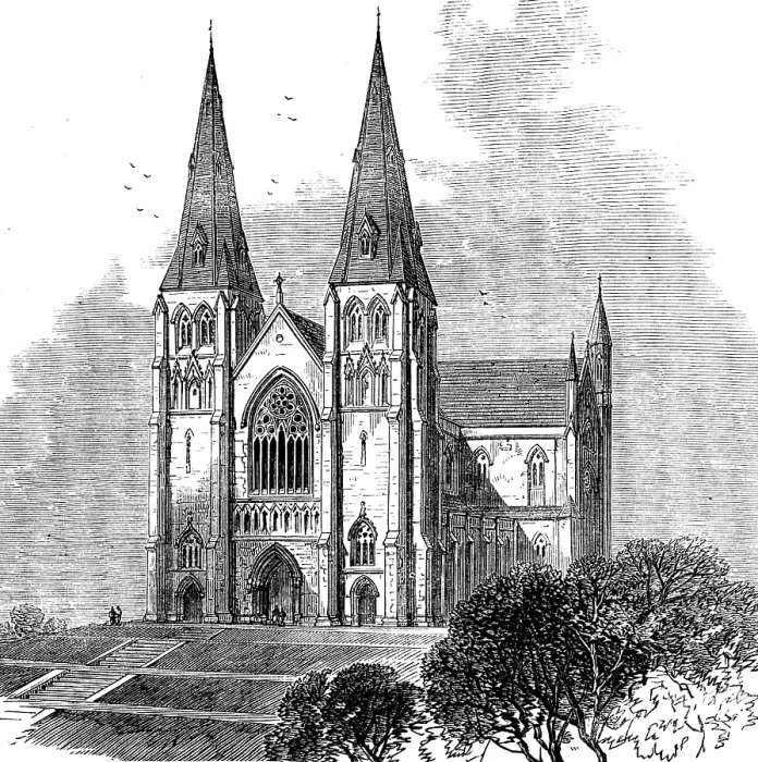Framed Print : The new Roman Catholic Cathedral at Armagh, 1873. Creator: Unknown Framed Print : The new Roman Catholic Cathedral at Armagh, 1873. Creator: Unknown