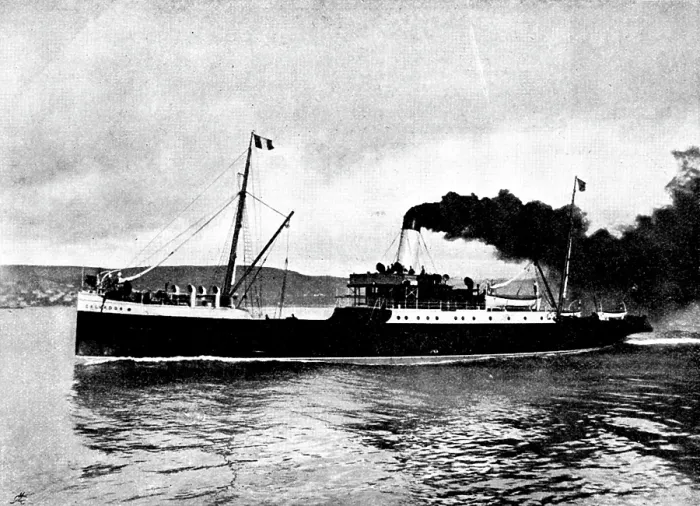 Framed Print : The New Route to Caen: the steam-ship 'Calvados', 1895. Creator: George Meisenbach Framed Print : The New Route to Caen: the steam-ship 'Calvados', 1895. Creator: George Meisenbach