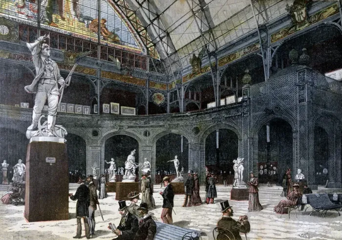 Framed Print : The New Sculpture Pavilion at the Palais de l Industrie, 1892. Artist: Henri Meyer Framed Print : The New Sculpture Pavilion at the Palais de l Industrie, 1892. Artist: Henri Meyer